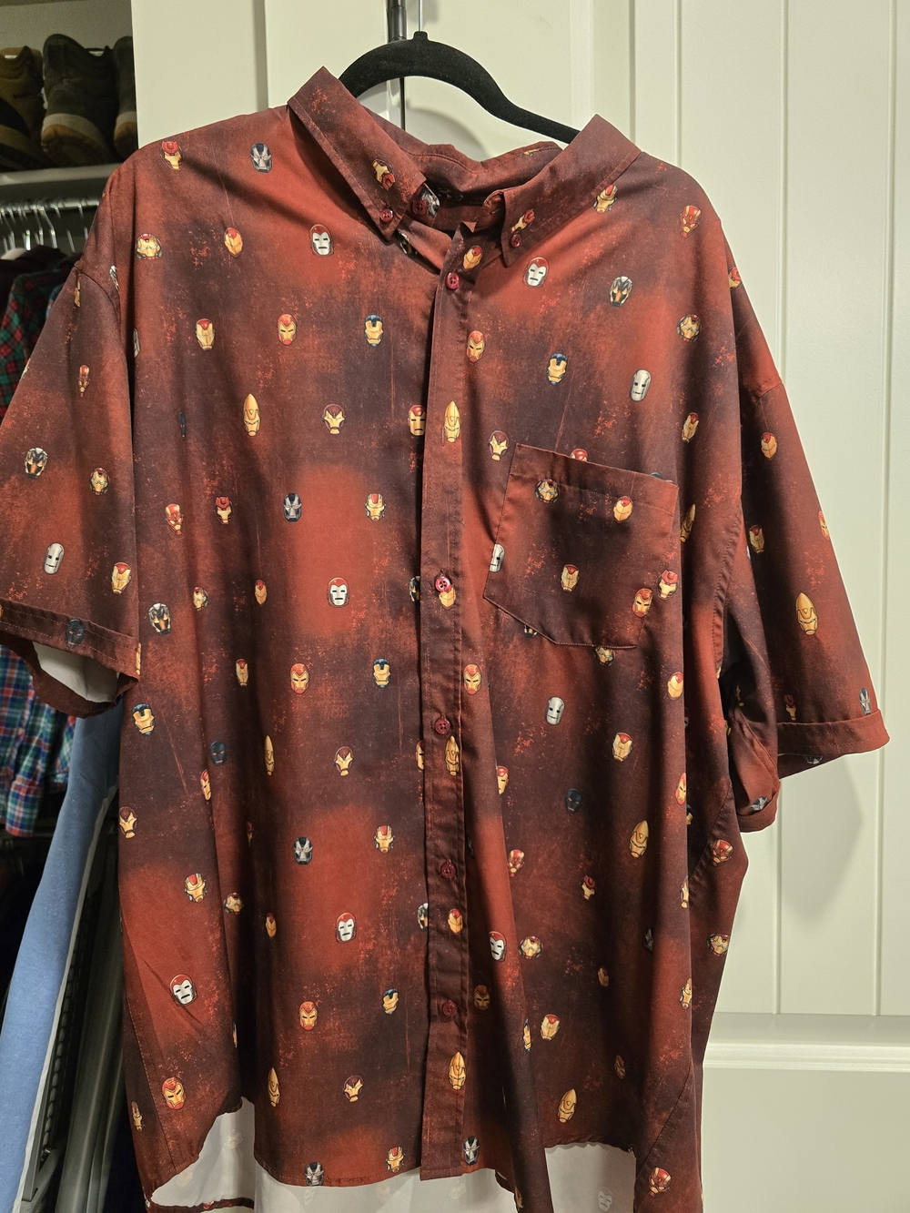 RSVLTS Iron Man Marvel Men's Short-Sleeve Button-Down Shirt